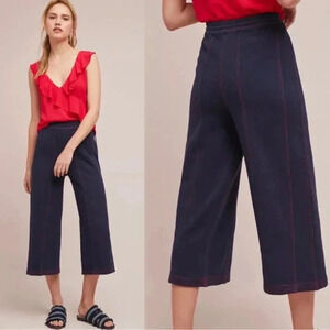 Anthropologie Navy Cropped Pants
